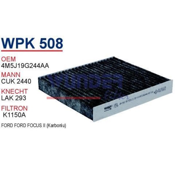 WPK508 Polen Filtresi Focus II 04- / S40 V50 C70 Karbonlu Fn7305