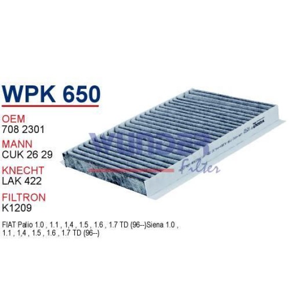 WUNDER WPK650 Polen Filtresi Fiat Albea - Palio