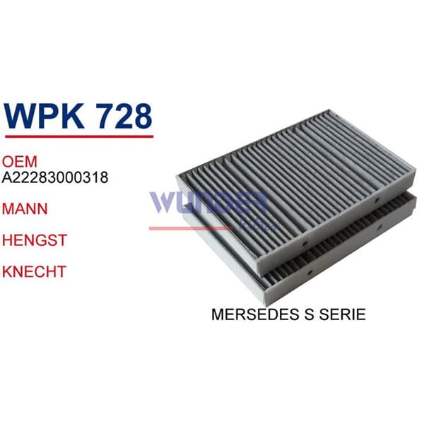 WUNDER WPK728 Polen Filtresi Mercedes S-Serie(S300-S350-S400-S500)