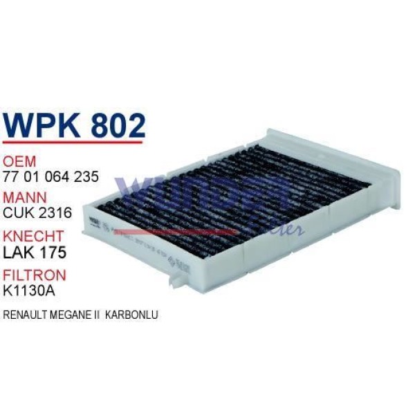 WUNDER WPK802 Polen Filtresi Renault Megane II