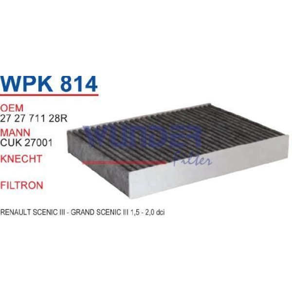 WUNDER WPK814 Polen Filtresi Renault Scenic III - Grand Scenic III 1,5 - 2,0 Dci