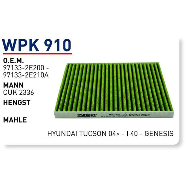 WUNDER WPK910 Polen Filtresi Hyundai Tucson 04 - İ 40 - Genesis