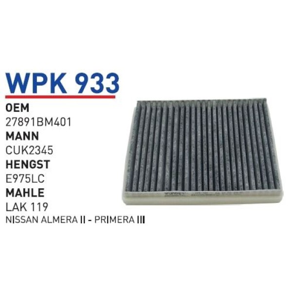 WUNDER WPK933 Polen Filtresi Nissan Almera II - Primera III