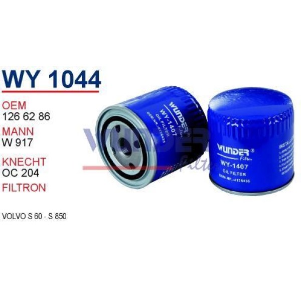 WUNDER WY1044 Yağ Filtresi Volvo S 60 - S 850 