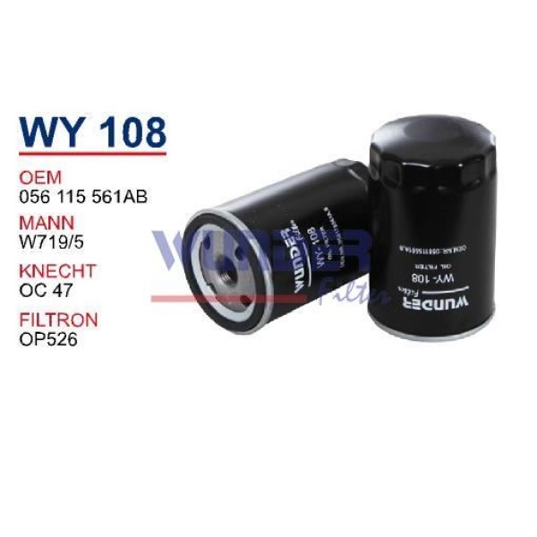 WUNDER WY108 Yağ Filtresi Volkswagen Golf III - IV - Bora - Passat (Siboplu) 