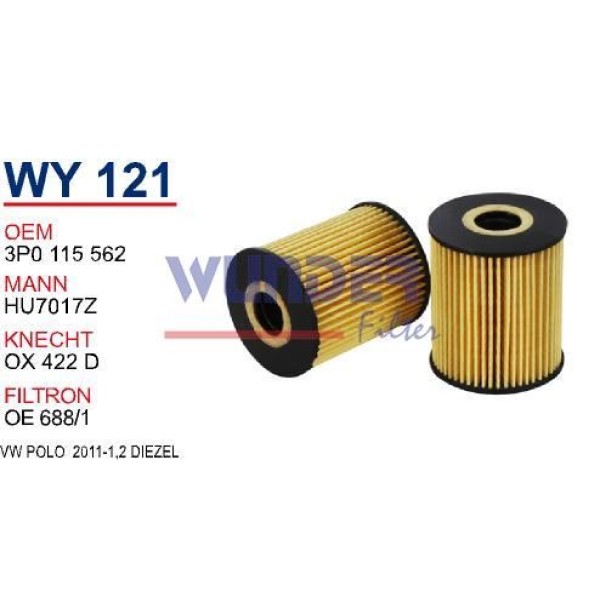 WUNDER WY121 Yağ Filtresi Polo 09- / Ibiza V / Fabia 1.2 TDI
