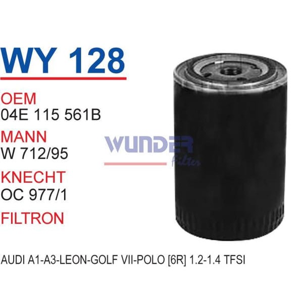 WUNDER WY128 Yağ Filtresi Focus II-III 1,4-1,6 W7008 Fn1008 Txt