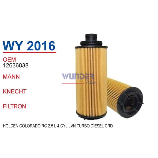 WUNDER WY2016 Yağ Filtresi Holden Colorado Rg 2.5L 4Cyl Lvn Turbo Dıesel Crd