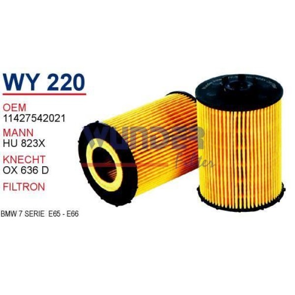 WUNDER WY220 Yağ Filtresi Bmw 7 Serie E65 - E66 N62 