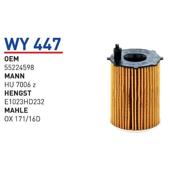 WUNDER WY447 Yağ Filtresi Alfa Romeo Mıto 0.9 Twin Aır