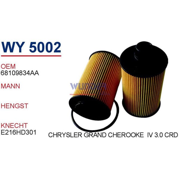 WUNDER WY5002 Yağ Filtresi Chrsyler Grand Cherokee IV - 3.0 Crd V6 4X4 02.11- 