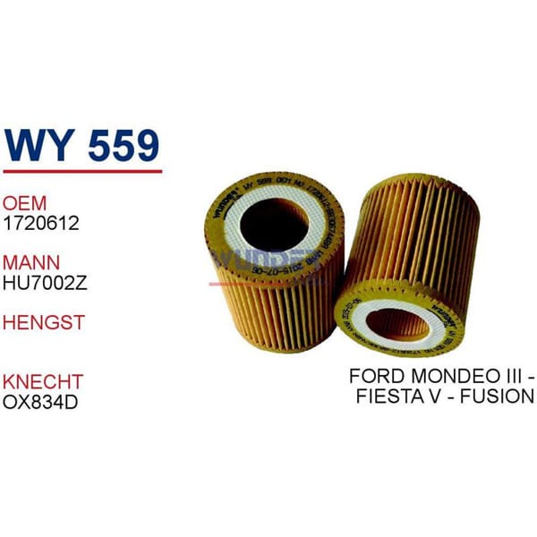 WUNDER WY559 Yağ Filtresi Ranger 11- 2.2 TDCI 