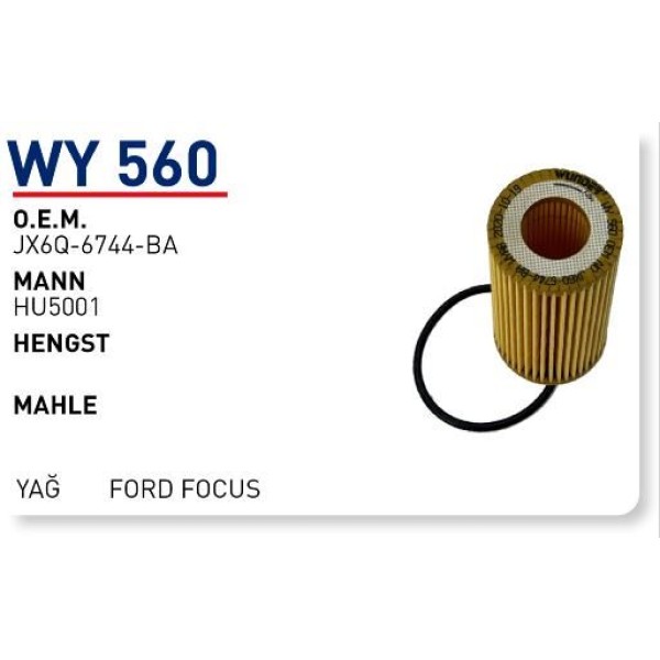 WUNDER WY560 Yağ Filtresi Ford Focus IV 