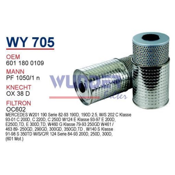 WUNDER WY705 Yağ Filtresi Mercedes C200 E200 190D 