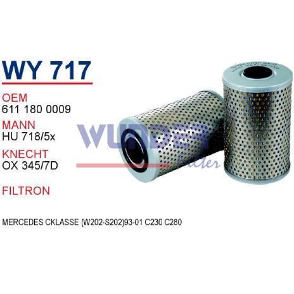 WUNDER WY717 Yağ Filtresi Mercedes C-Klasse(W202-S202)93-01 C230 - C 280