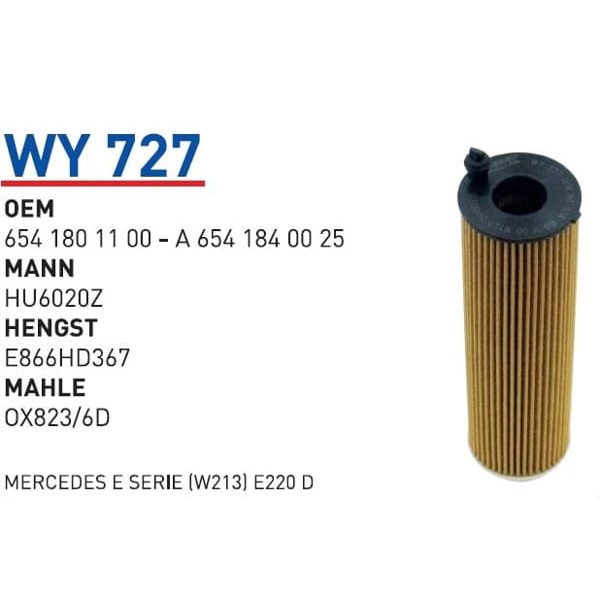 WUNDER WY727 Yağ Filtresi Mercedes ESerisi (W213) E220 D 