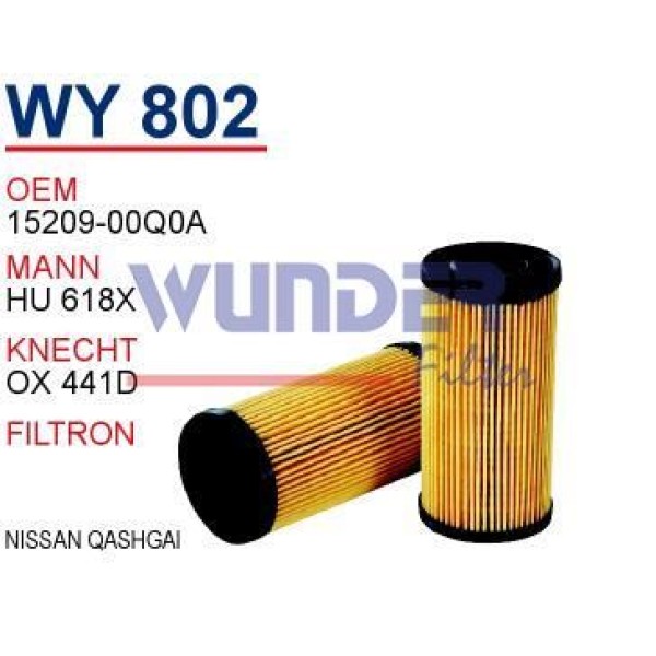 WUNDER WY802 Yağ Filtresi Megane II III Laguna II III Scenic II Latitude Espace IV Trafic II Master 
