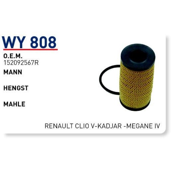 WUNDER WY808 Yağ Filtresi Mercedes Aserisi (A180D) -B Serisi (B180D) - Cla 180D 