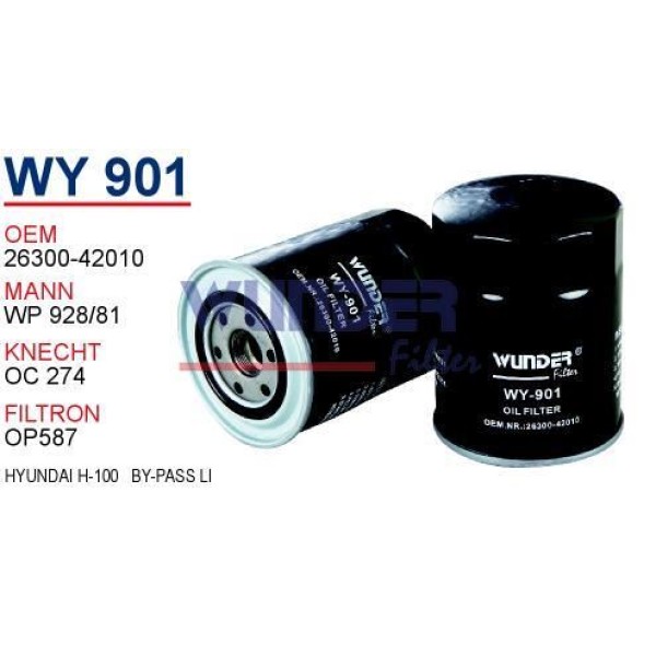 WUNDER WY901 Yağ Filtresi Starex H100 / L200 L300 Pajero 2.5D 2
