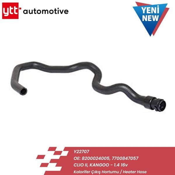 YTT 22707 Kalorifer Çıkış Hortumu CLIO II-Kangoo 97-12