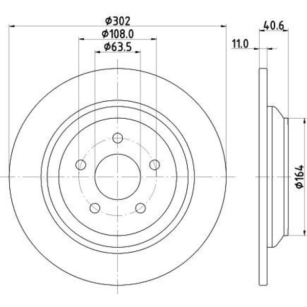 YAVUZSAN 13683 Arka Fren Diski Focus 18- 1,5-2,0 302×5 Havasız 