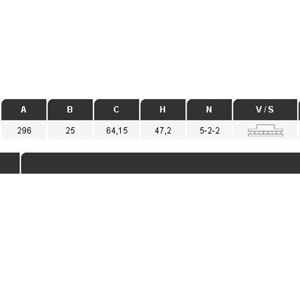 YAVUZSAN 15498 Fren Diski Ön Accord VIII 08- 296×25×64,15 5 Bijon 