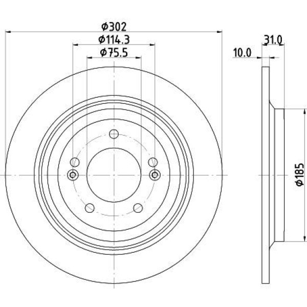 YAVUZSAN 16609 Arka Fren Diski Tucson 15- 2,0CRDI-1,6Gdı Havasız Otomatik El Freni Olan