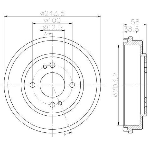 YAVUZSAN 16710 Arka Kampana Getz 03- Dizel 243 Mm 