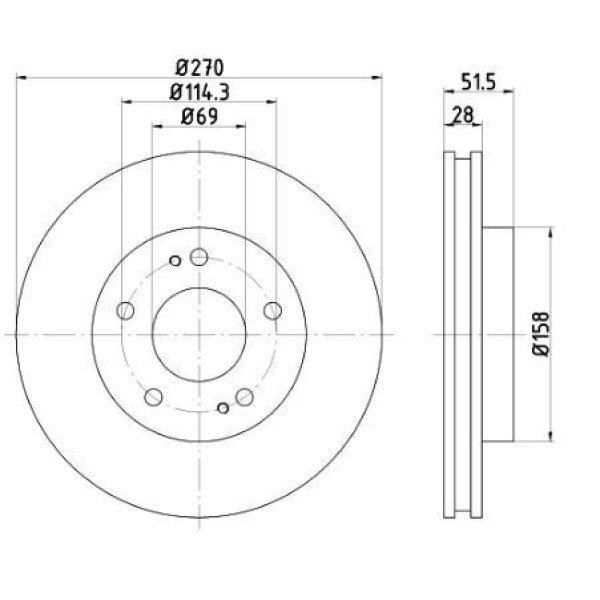 YAVUZSAN 25502 Fren Diski L200 05- Ön (270×28×69-5Dl) 