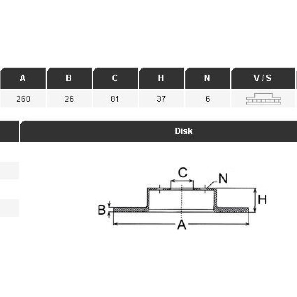 YAVUZSAN 26154 Fren Diski Ön Urvan 82-00 Navara D22 92-04 Pathfınder 97-04 Pıck-Up D22 Skystar 02-05