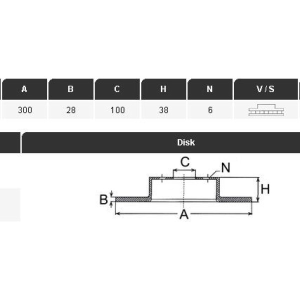 YAVUZSAN 26254 Fren Diski Ön Navara D22 01- Pathfınder 97-04 Pıck-Up D22 4Wd 98-05 300×28×100 6 Bijo