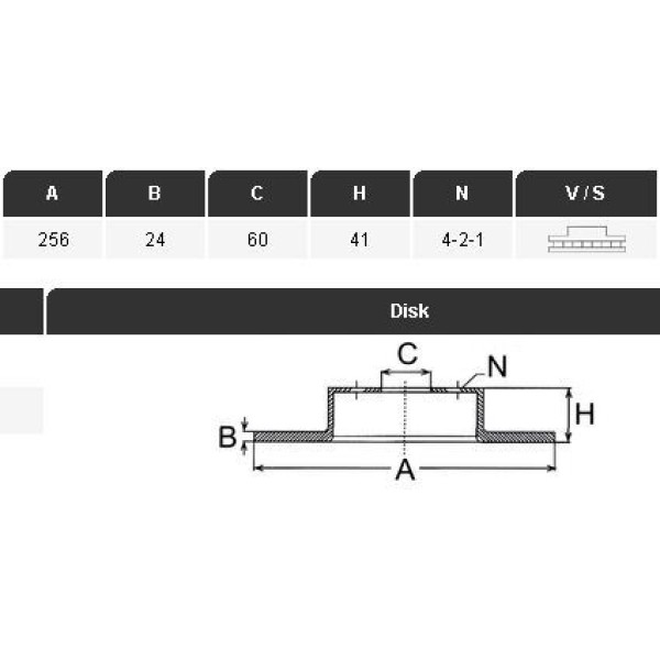 YAVUZSAN 27131 Fren Diski Ön Astra G 98- 256×24×60 4 Bijon 