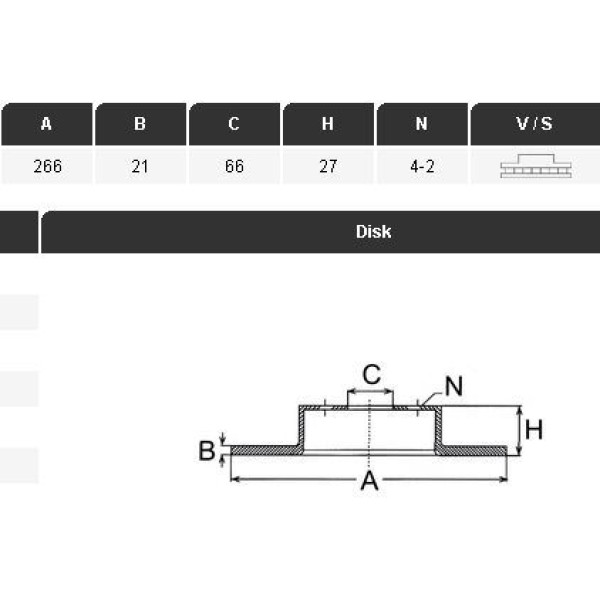 YAVUZSAN 28059 Fren Diski Ön 206 98- 305 84-87 306 93- 405 87-96 Partner Em 96- / Xsara 97- Berlingo 