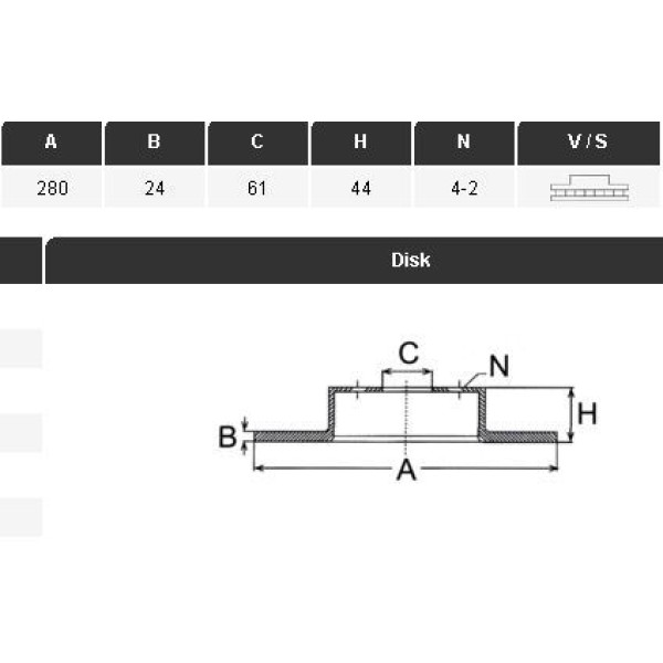 YAVUZSAN 30126 Fren Diski Ön CLIO III 05- Kangoo I 98- Megane I 95- Megane II 02- Laguna I 94- Sceni
