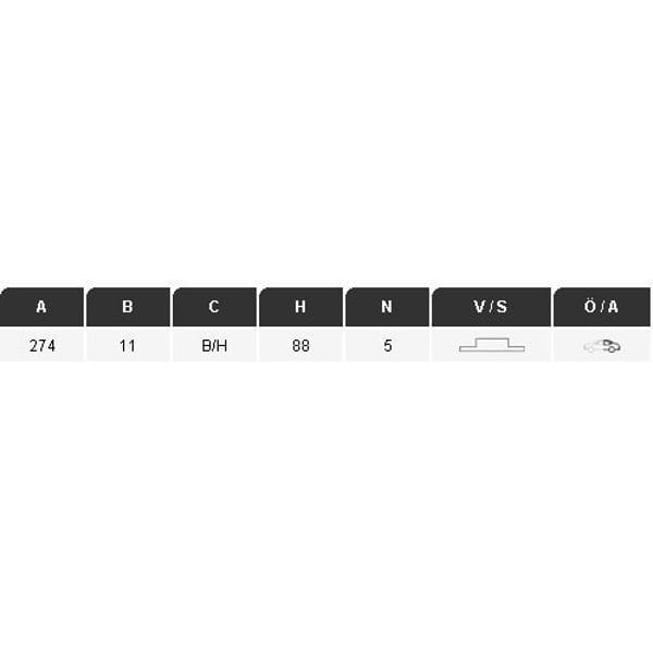YAVUZSAN 30478 Fren Diski Kango 10- 1,6-16V-1,5DCI (274×11×5Dl) Arka Poryasız Ad.