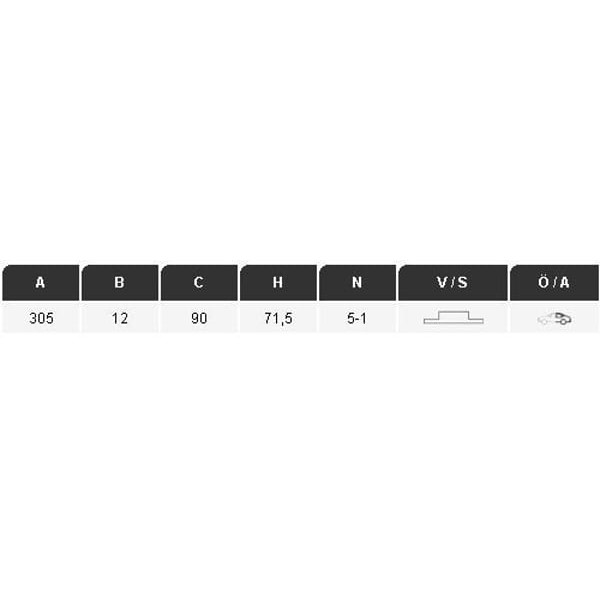 YAVUZSAN 30487 Fren Diski Arka Master III 10- / Movano B 10- / Nv400 10- Tek Teker 305×12×90 5 Bijon 