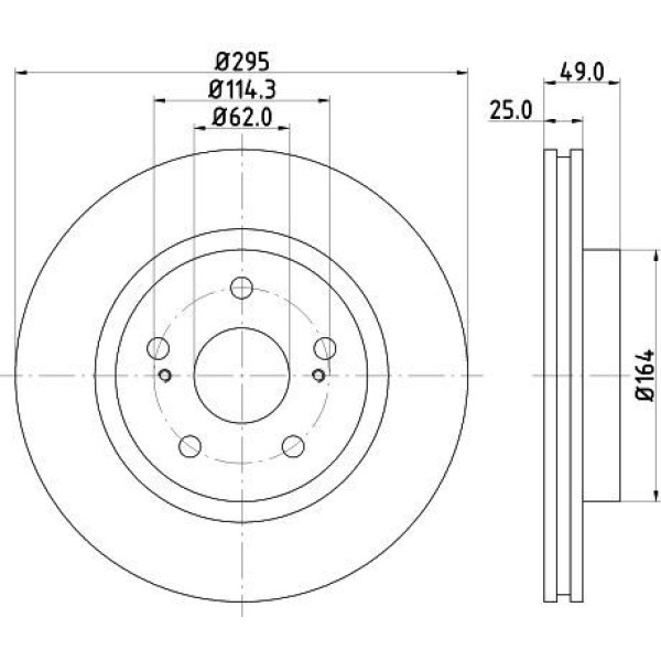 YAVUZSAN 32440 Ön Fren Diski Grand Vitara 05-12 1,6-2,0-1,9D (294,5×25×5Dl) Havalı Ad.