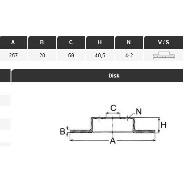 YAVUZSAN 33026 Fren Diski Ön Palio 96- Albea Doblo 01- Tempra 2.0 Marea 96- Bravo I 95- Punto 99- /