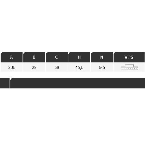 YAVUZSAN 33471 Fren Diski Ön 500 L 12- Doblo 09- / Combo 12- 305×28×59 5 Bijon 