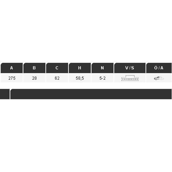 YAVUZSAN 34482 Fren Diski Ön Hilux 05- 275×28×62 5 Bijon 