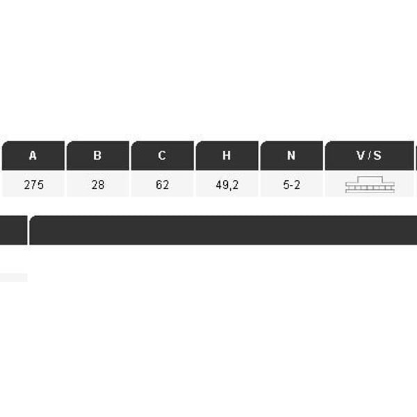 YAVUZSAN 34515 Fren Diski Ön Avensis Verso 2.0D 2.0 Vvtı 01-09 Camry 01-06 275×28×62 5 Bijon