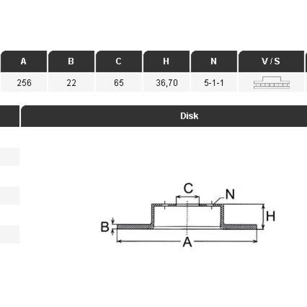 YAVUZSAN 36193 Fren Diski Ön Golf IV 97- Golf V 03- Golf IV Bora 98- Polo III 94- Polo IV 01- Fox 05 