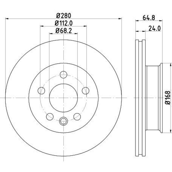 YAVUZSAN 36321 Ön Fren Diski T4 1.9-2.4-2.5 TDI (280×20×65×5Dlk) Tk