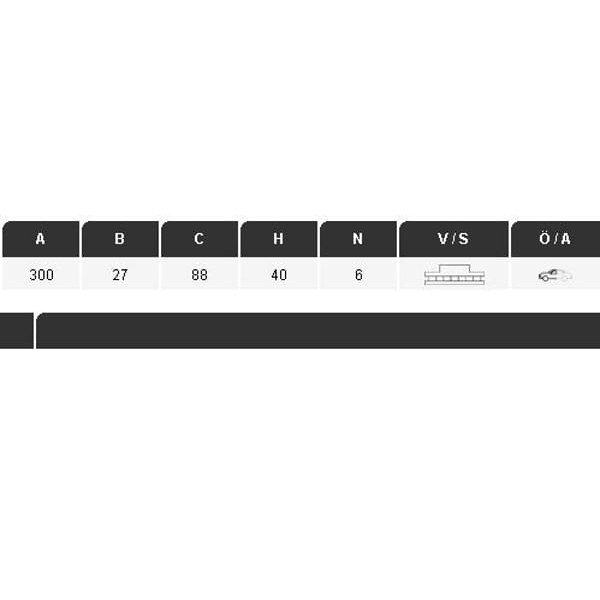 YAVUZSAN 40527 Fren Diski Ön D-Max 12- Havalı 6 Bijon 300×27×88 6 Bijon