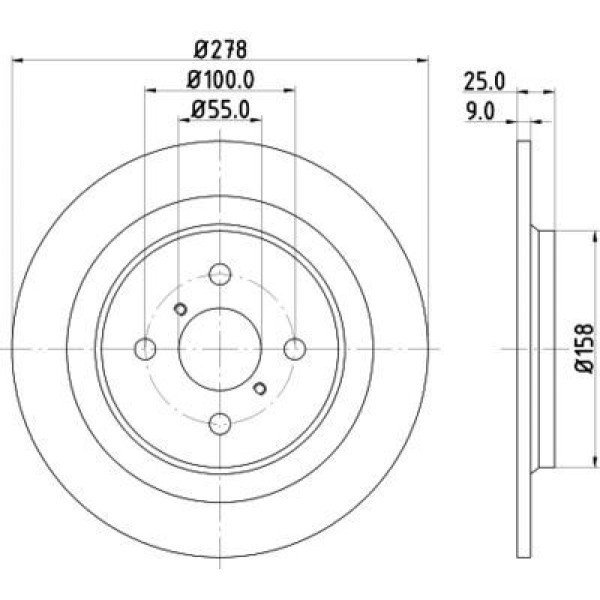 YAVUZSAN 54619C Arka Fren Diski Mini Cooper 01-12 Tum Modeller Havasız (259×10×4Dl) Kaplamalı