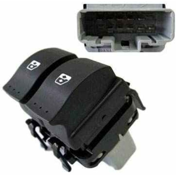 AEM 30 0718B Cam Açma Kapama Anahtarı Ön Sol Çiftli Megane II Dynamıc (10 Fıs) Beyaz Soket