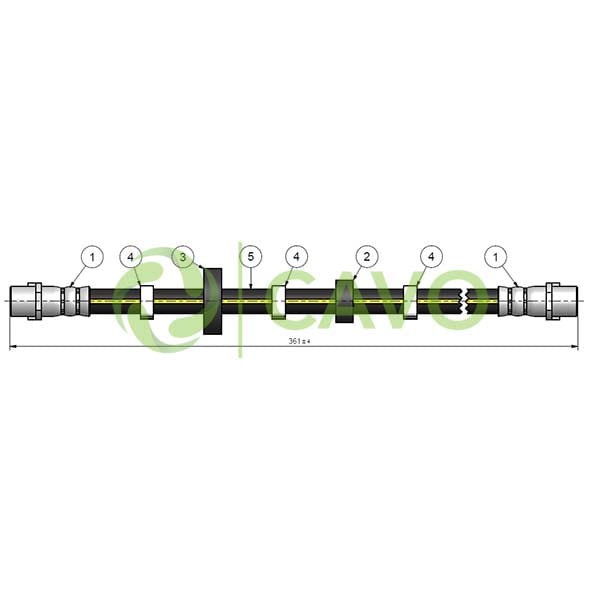CAVO C900645B Fren Hortumu Ön Sağ Transporter T4 90-03
