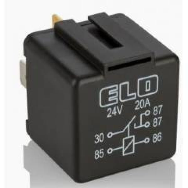 ELO 712220103 Sigortalı Mini Röle 24V 20A 4 Terminalli Su Geçirmez Braketli