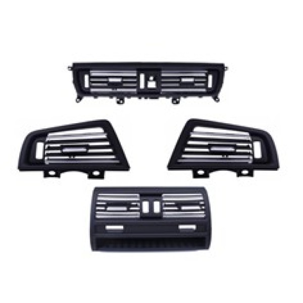 GKL 340468 Klima Kalorifer Izgarası On/Arka (Set 4Ad) Nikelajlı Siyah Bmw F10-Lcı