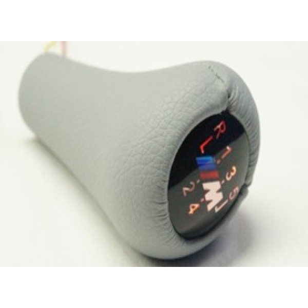 GKL 340728 Vites Topuzu Bmw M Power 5 Vites (Işıklı) Gri Derı 